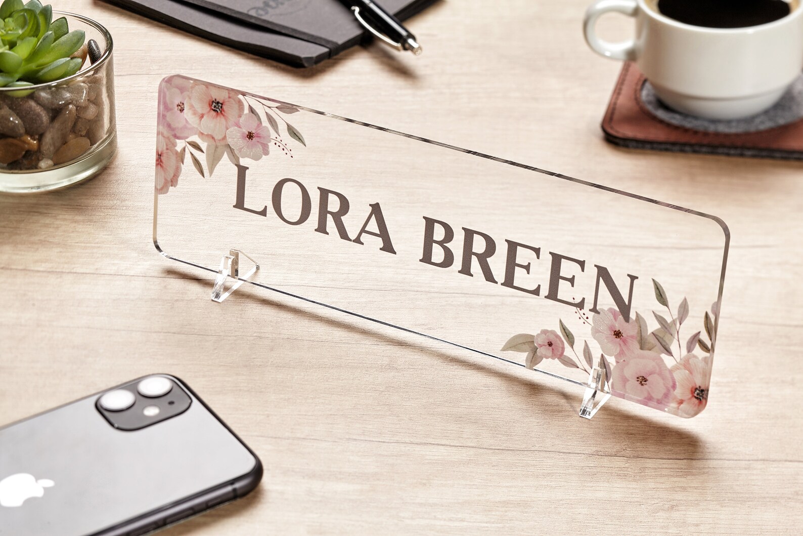 Desk Name Plate Desk Name Sign Modern Office Decor Name Etsy