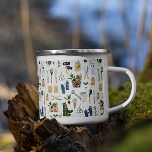 Easter Gift Gardener Enamel Mug Botanist Mug Gardener Mug Garden Mug Gift for Gardener, Gardening Gift, Botanist gift, Mother&#39;s Day Gift