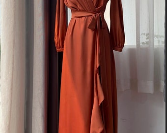 Final Sale - EMILY DRESS in copper #79, size M
