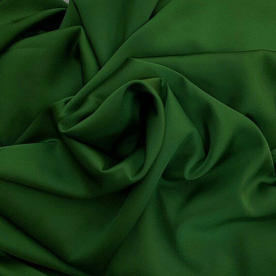 Silk fabric EMERALD GREEN | Etsy