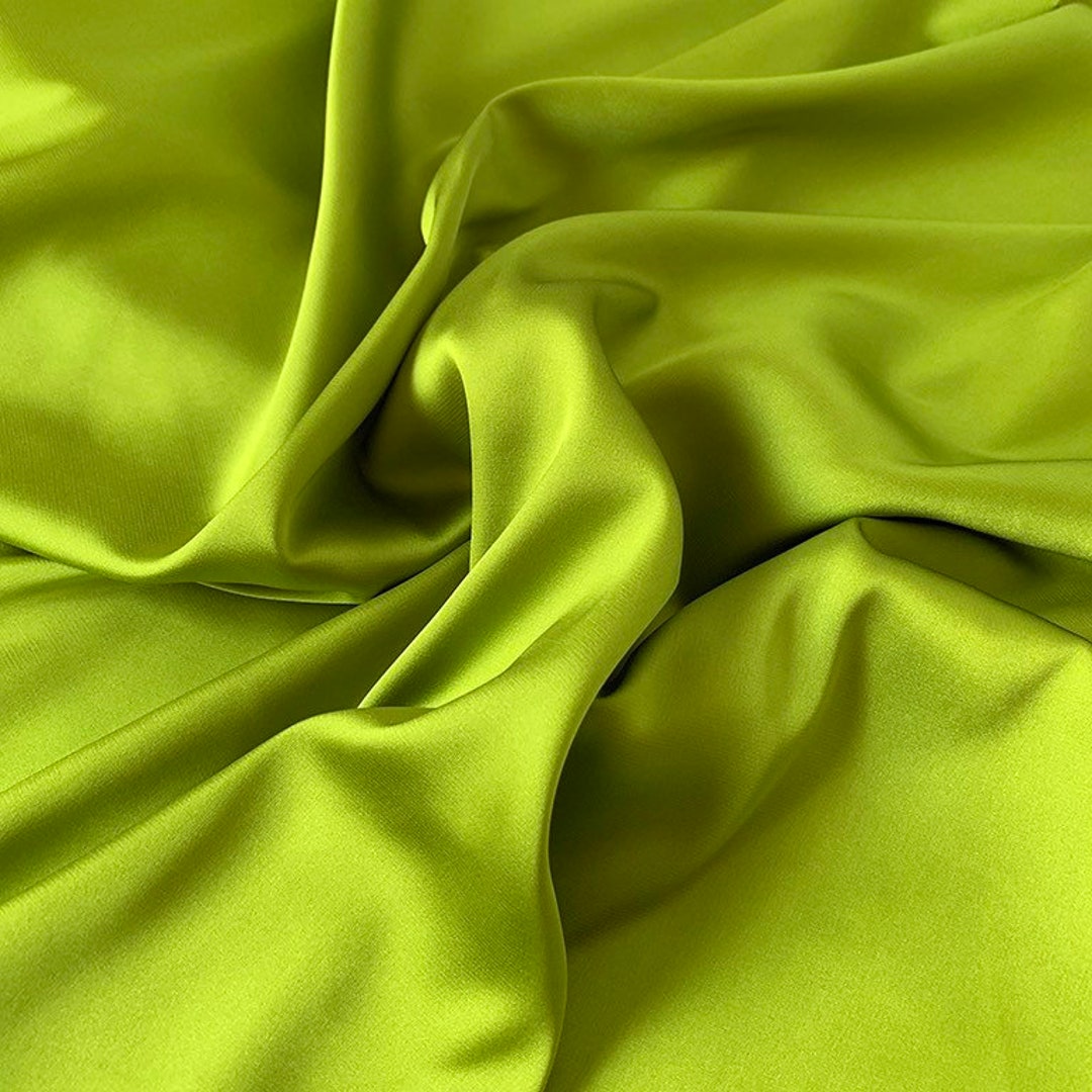 Silk Fabric KIWI GREEN - Etsy