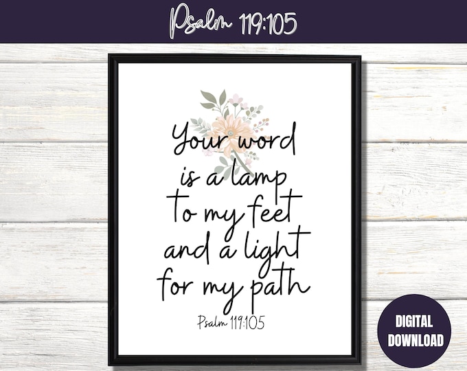 Vintage Bible Page Verse Scripture - Your Word is a Lamp to My Feet ...