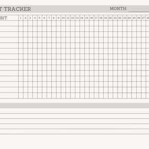 Simple Minimalist Habit Tracker A4 and 8.5 x 11 in Horizontal PDF| Daily Habit log| Daily Goals log| INSTANT DOWNLOAD