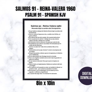 Salmos 91 - Reina-Valera 1960, Psalm 91- KJV in Spanish, PDF Digital Instant Download