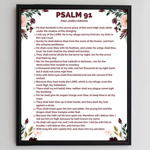 PSALM 91 King James Version Bible Passage Wall Art Printable | Etsy