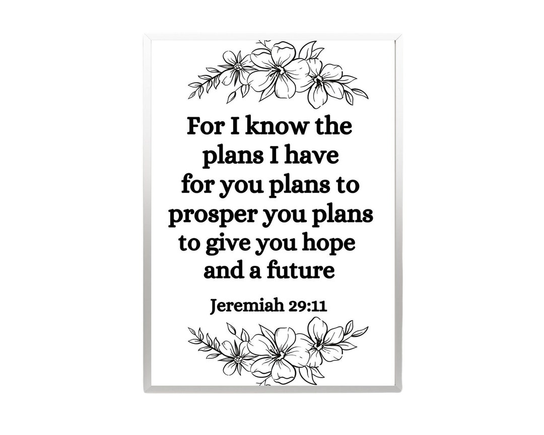For I Know the Plans I Have for You Jeremiah 29:11 Christian - Etsy