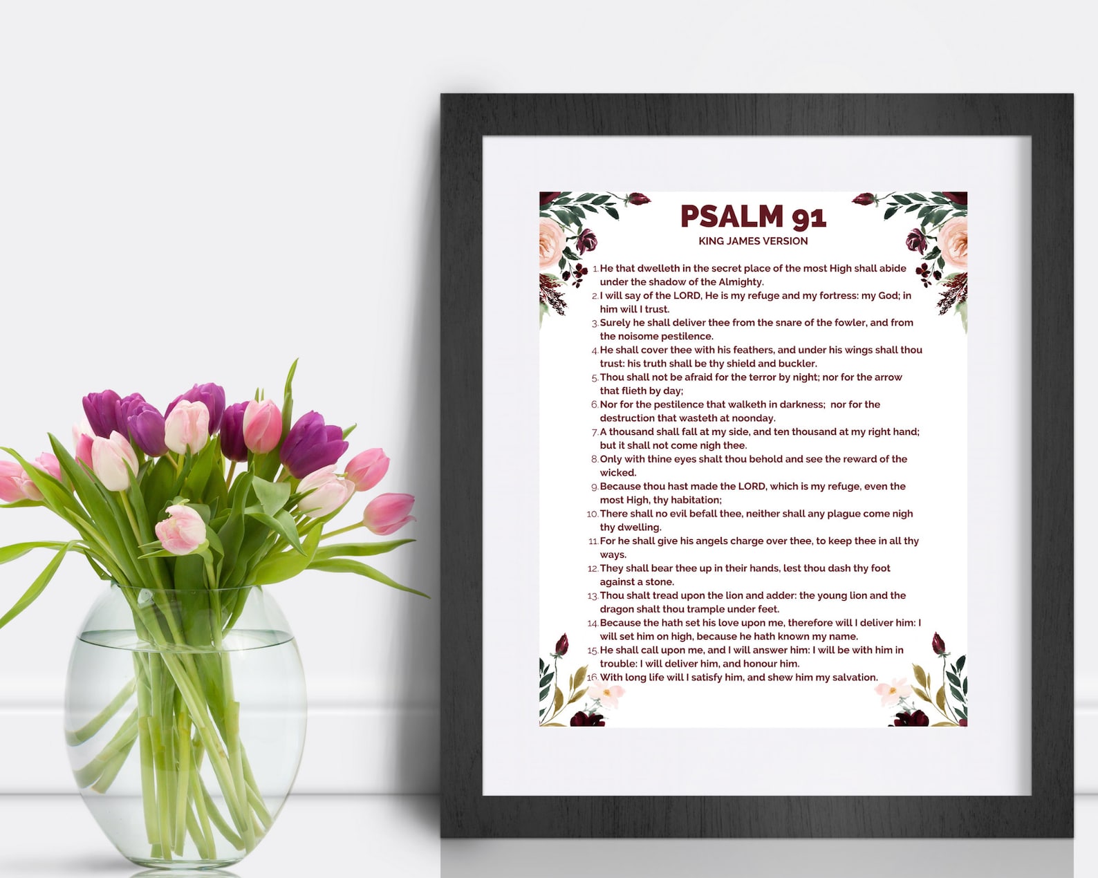 PSALM 91 King James Version Bible Passage Wall Art Printable | Etsy