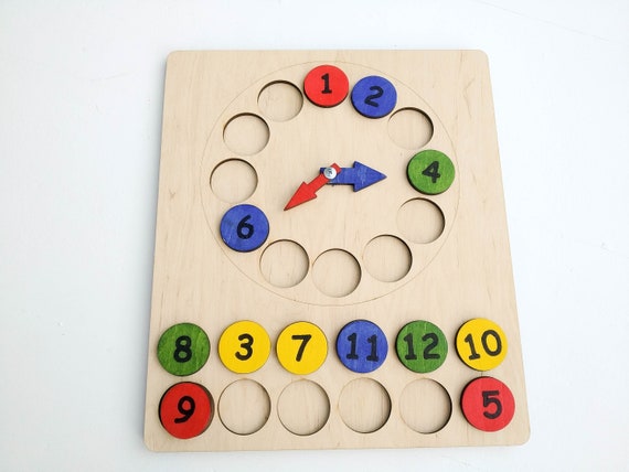wooden clock toy