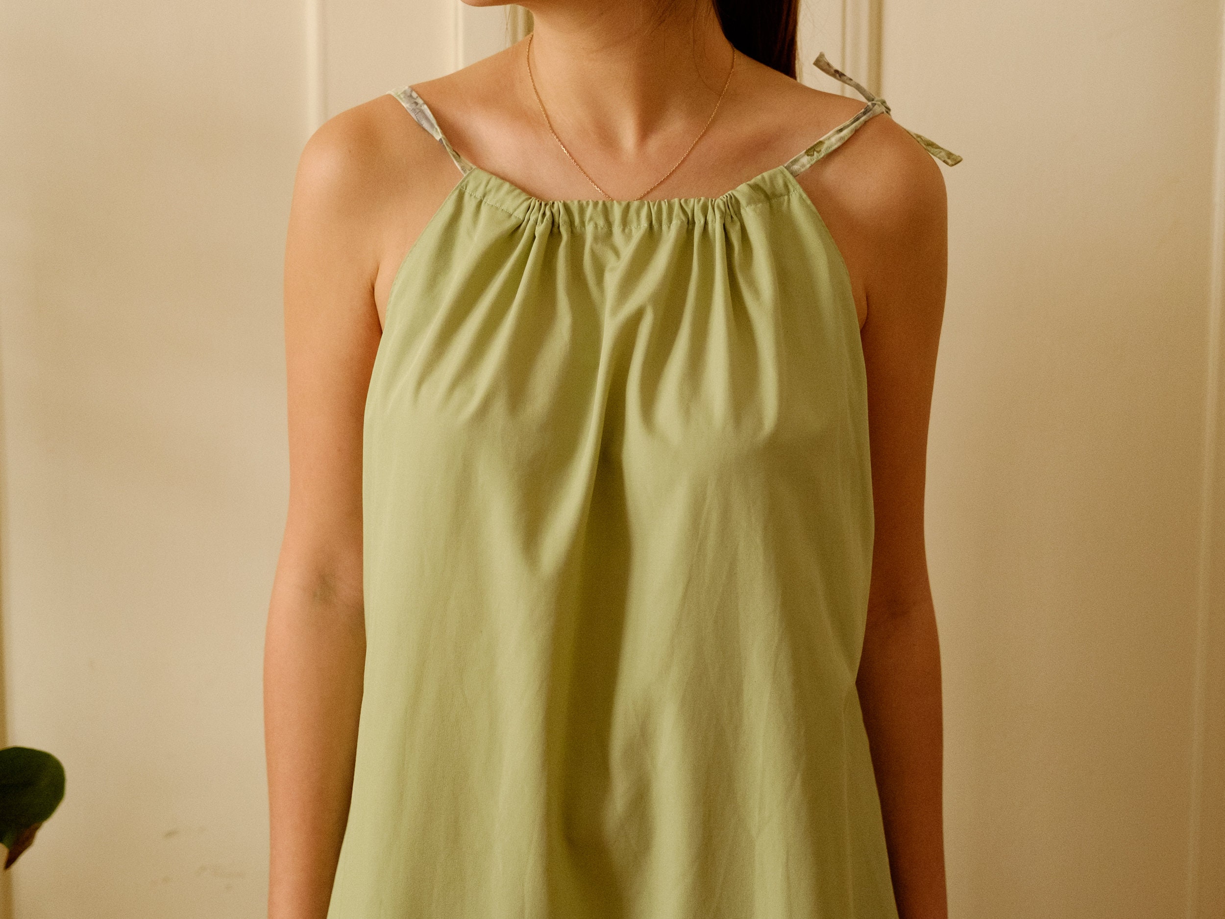Vintage Summer Dress / Midi Dress / Cotton Dress / Green | Etsy