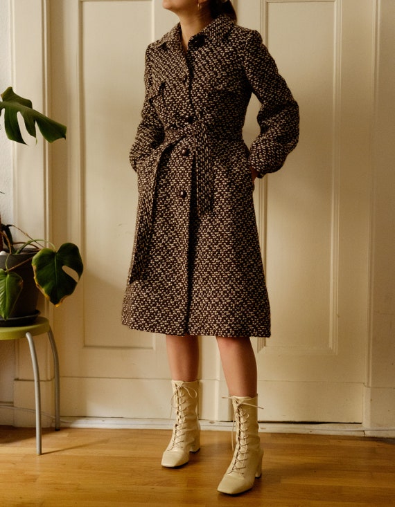 Vintage wool coat / 70s coat / Winter coat / Brown