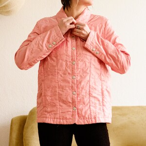Vintage spring jacket / Pink y2k jacket / 90s jacket / Light puffer jacket / Cute jacket / Button-down jacket / Floral jacket / M image 4