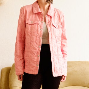 Vintage spring jacket / Pink y2k jacket / 90s jacket / Light puffer jacket / Cute jacket / Button-down jacket / Floral jacket / M image 2