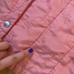 Vintage spring jacket / Pink y2k jacket / 90s jacket / Light puffer jacket / Cute jacket / Button-down jacket / Floral jacket / M image 10