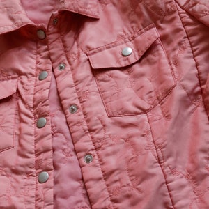 Vintage spring jacket / Pink y2k jacket / 90s jacket / Light puffer jacket / Cute jacket / Button-down jacket / Floral jacket / M image 9