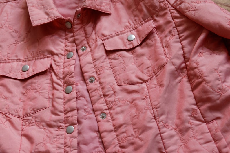 Vintage spring jacket / Pink y2k jacket / 90s jacket / Light puffer jacket / Cute jacket / Button-down jacket / Floral jacket / M image 9