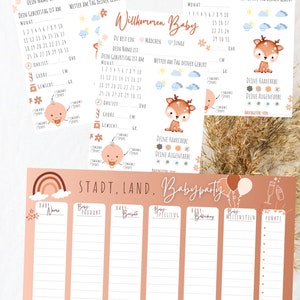 Stadt, Land, Babyparty und Ratespiel für Babyparty