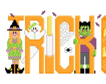 Trick Or Treat Cross Stitch Pattern