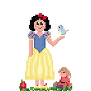 Princess Snow White Cross Stitch Pattern