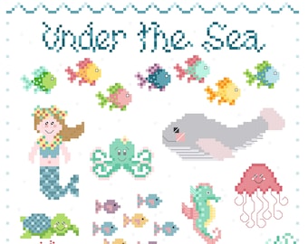 Mermaids Under the Sea Cross Stitch Pattern - Etsy