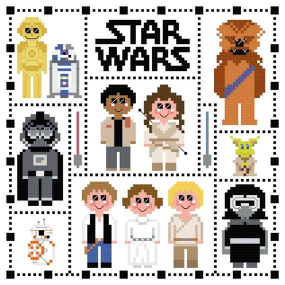 Star Wars Sampler Cross Stitch Pattern | Etsy