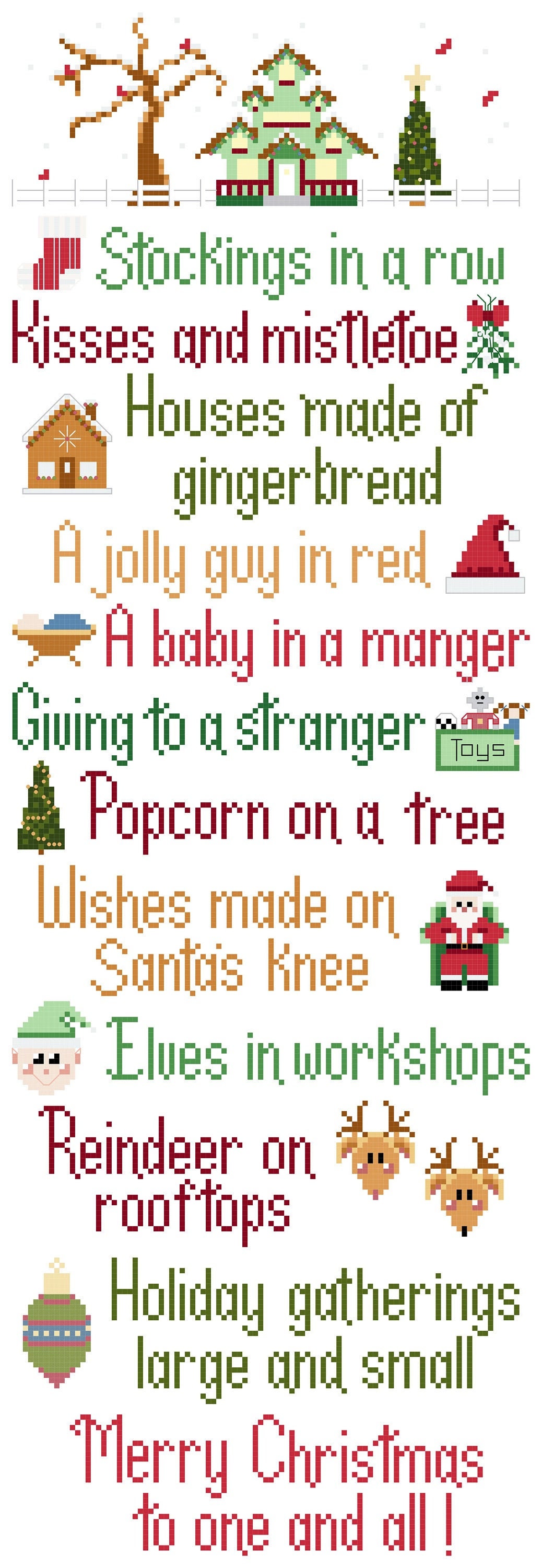 Christmas House Cross Stitch Pattern Etsy