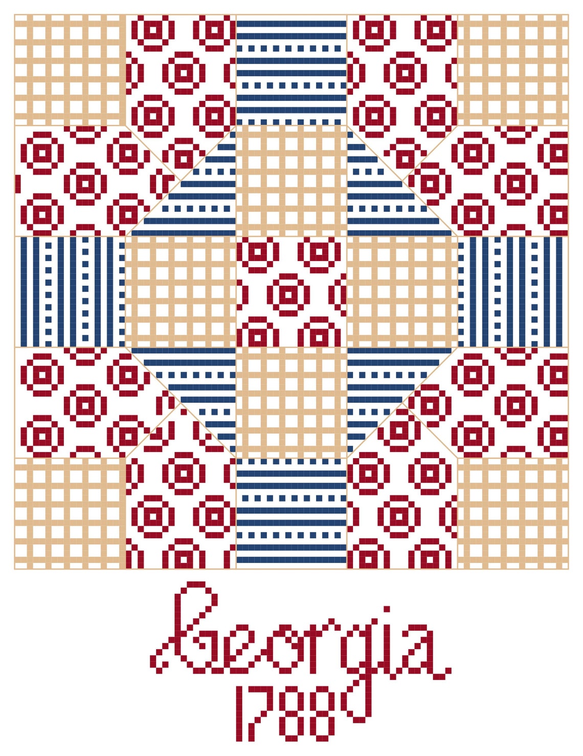 Quilt Square Cross Stitch Pattern Etsy