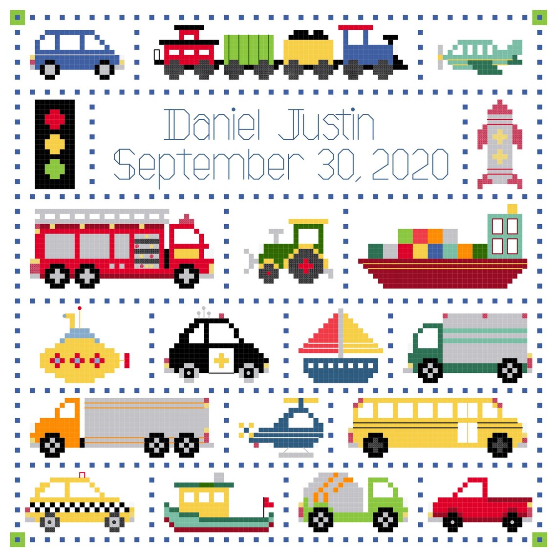 Baby Sampler Go Go Go Cross Stitch Pattern - Etsy