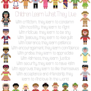 Children Learn What They Live Cross Stitch Pattern