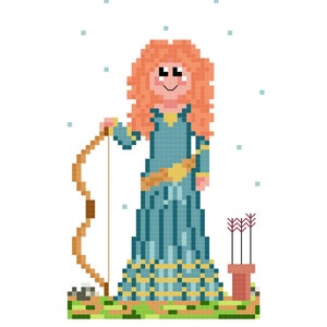 Princess Merida Cross Stitch Pattern