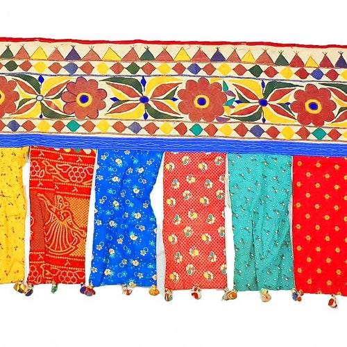 Vintage Heavy Rabari Tribe Banjara Valance & Trims Window Toran Ethnic Kuchi *Special* shops Mirror Embroidery Work Boho house decor, wall Toran