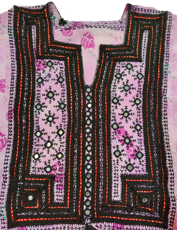 Banjara Dress Vintage Handmade Embroidered Mirror… - image 2