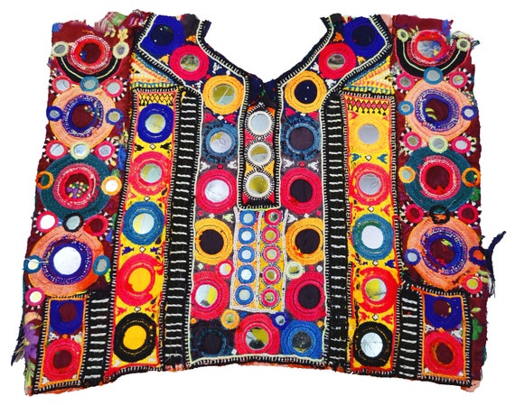 Afghani Banjara Patch Yoke neck,Indian Tribe patc… - image 1