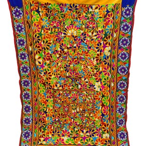 Antique Kutchi Boho Banjara Wall Hanging Vintage Indian Rabari Handmade Mirror Embroidered work Tapestry Wall Hanging Home Decoration Wall