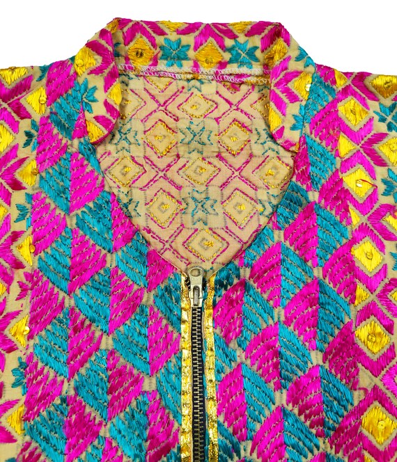 Antique Punjabi Phulkari Banjara jacket made by t… - image 2