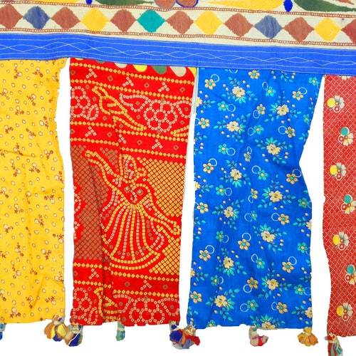Vintage Heavy Rabari Tribe Banjara Valance & Trims Window Toran Ethnic Kuchi *Special* shops Mirror Embroidery Work Boho house decor, wall Toran