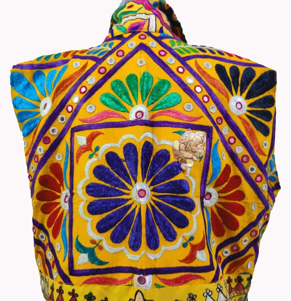 Vintage jacket Tribal Vest Coat Handmade Embroide… - image 8