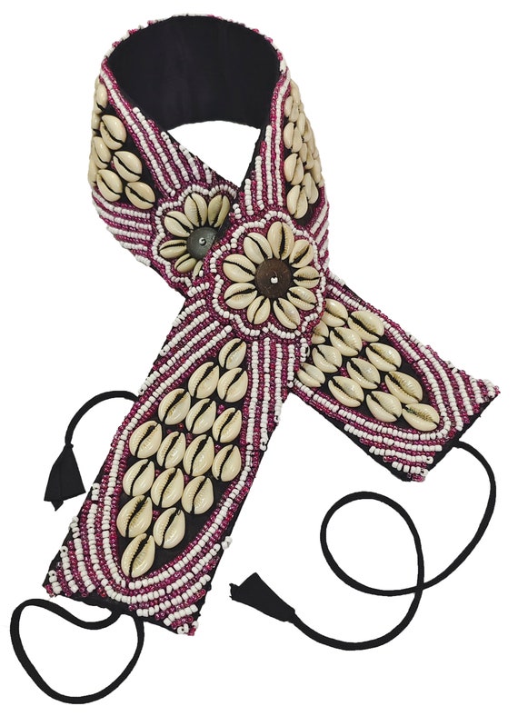 Vintage Bead Embroidered Belt Banjara Belly Dance… - image 1