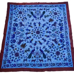 Antique Kutchi Boho Banjara Wall Hanging Vintage Indian Rabari Handmade Mirror Embroidered work Tapestry Wall Hanging Home Decoration Wall