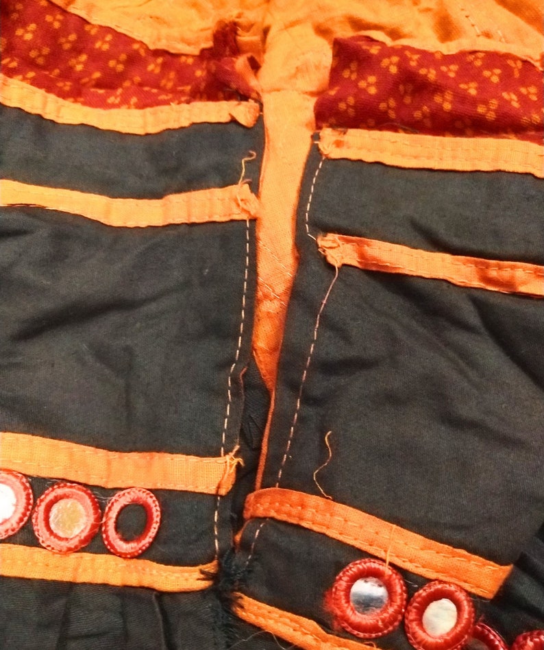 Boho Banjara Skirt Old Kuchi collectible tribal Ethnic Mirror Embroidered skirt
