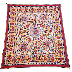 Antique Kutchi Boho Banjara Wall Hanging Vintage Indian Rabari Handmade Mirror Embroidered work Tapestry Wall Hanging Home Decoration Wall