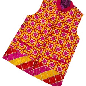 Veste brodée Phulkari faite main vintage - Indian Banjara Boho Vest