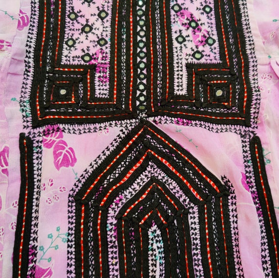 Banjara Dress Vintage Handmade Embroidered Mirror… - image 7