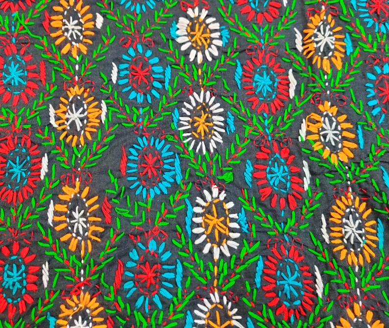 Vintage Kantha Handmade Embroidered Work Dress Hippy Boho Style Ethnic Designer kurti /& Dress Indian Women Wear Tunic Summer Wear Top Dress