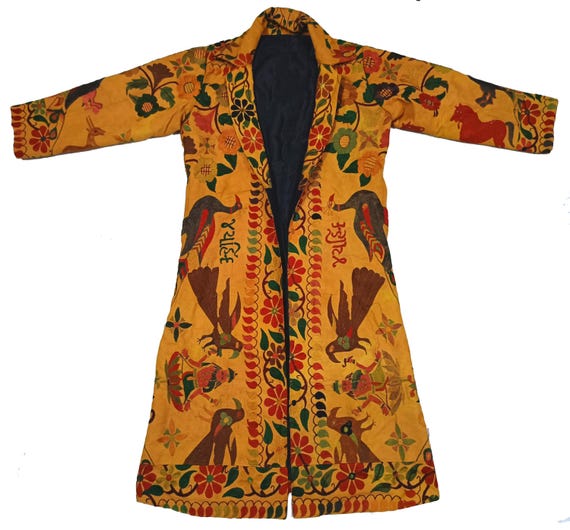 Antique Kimono Style Banjara Coat- Handmade Kutch Embroidery Tribal Bohemian Rabari Jacket View 3