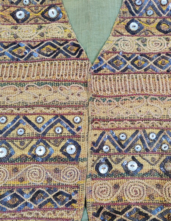 Antique Banjara Jacket Sequin Beads Handmade Embr… - image 8
