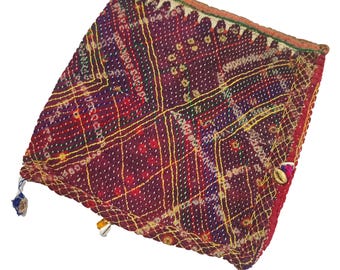 Vintage Banjara Dowry Bag: Handmade Embroidered Boho Tote