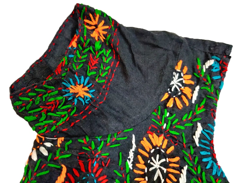 Vintage Kantha Handmade Embroidered Work Dress Hippy Boho Style Ethnic Designer kurti /& Dress Indian Women Wear Tunic Summer Wear Top Dress