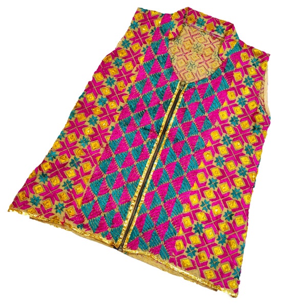 Antique Punjabi Phulkari Banjara jacket made by t… - image 1