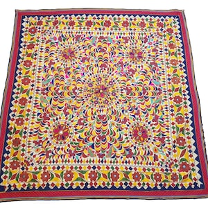 Antique Kutchi Boho Banjara Wall Hanging Vintage Indian Rabari Handmade Mirror Embroidered work Tapestry Wall Hanging Home Decoration Wall