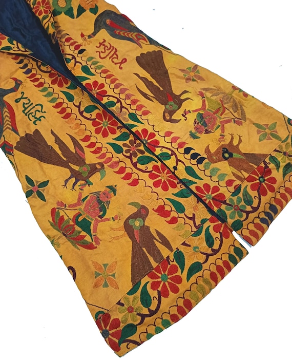 Antique Kimono Style Banjara Coat- Handmade Kutch Embroidery Tribal Bohemian Rabari Jacket View 2